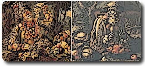 Imagen que representa el verano y el invierno a partir de una composicin de pinturas de Giuseppe Arcimboldo