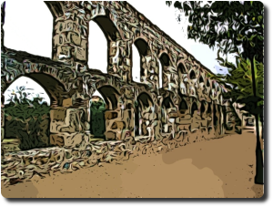 Imagen redibujada del Acueducto de los Milagros