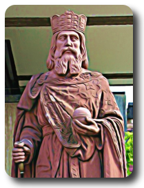 Imagen de la escultura de Carlomagno de Frankfurt