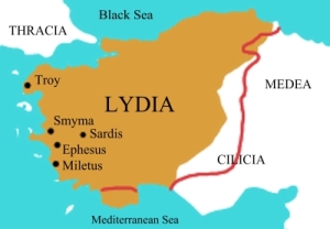 Mapa de la antigua Jonia